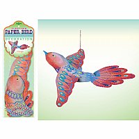 Floating Orange Paper Bird Decoration