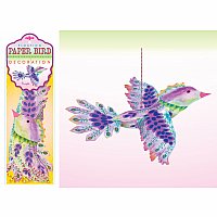 Floating Purple Paper Bird Decoration