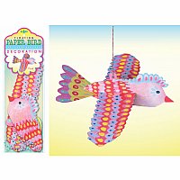 Floating Pink Paper Bird Decoration